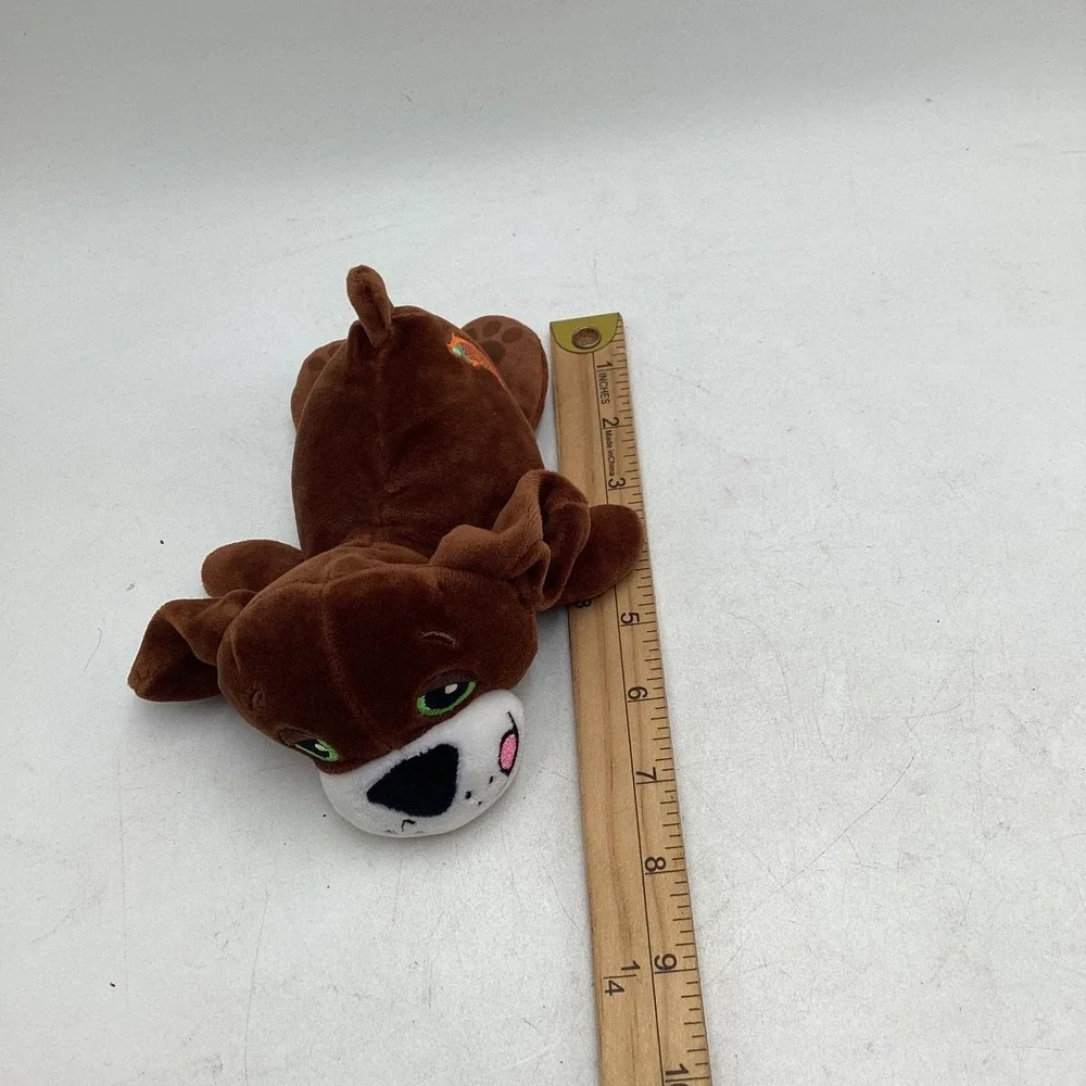 Brown Puppy Dog Plush Stuffed Animal Green Eyes Pepper Icon 9 Inch‎